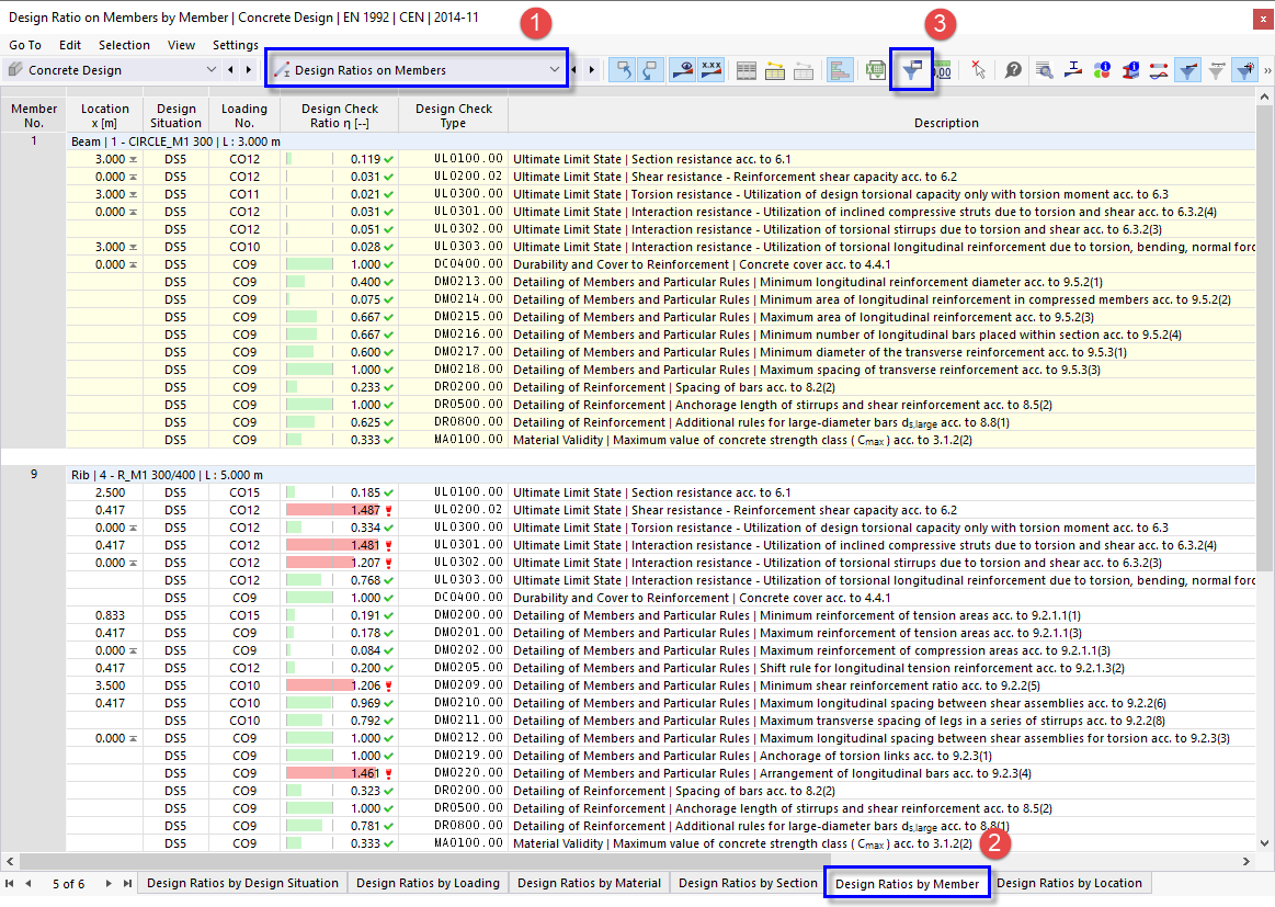“杆件利用率”表