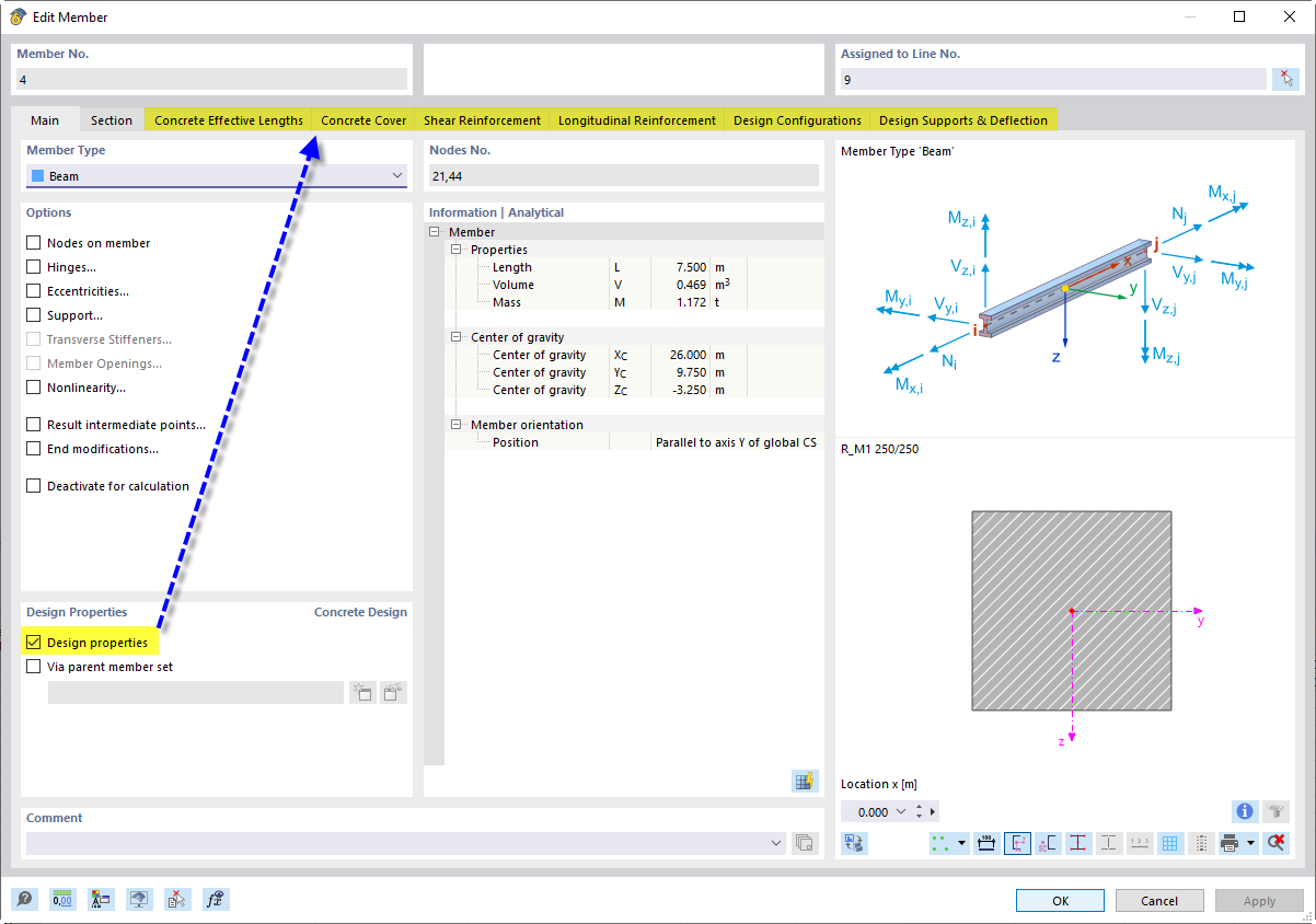 激活杆件设计属性