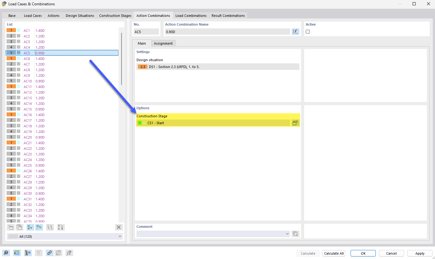 临时阶段设计状况的作用组合