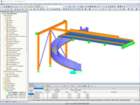 RFEM 中带有下部结构的螺旋楼梯模型 (© StructureCraft)