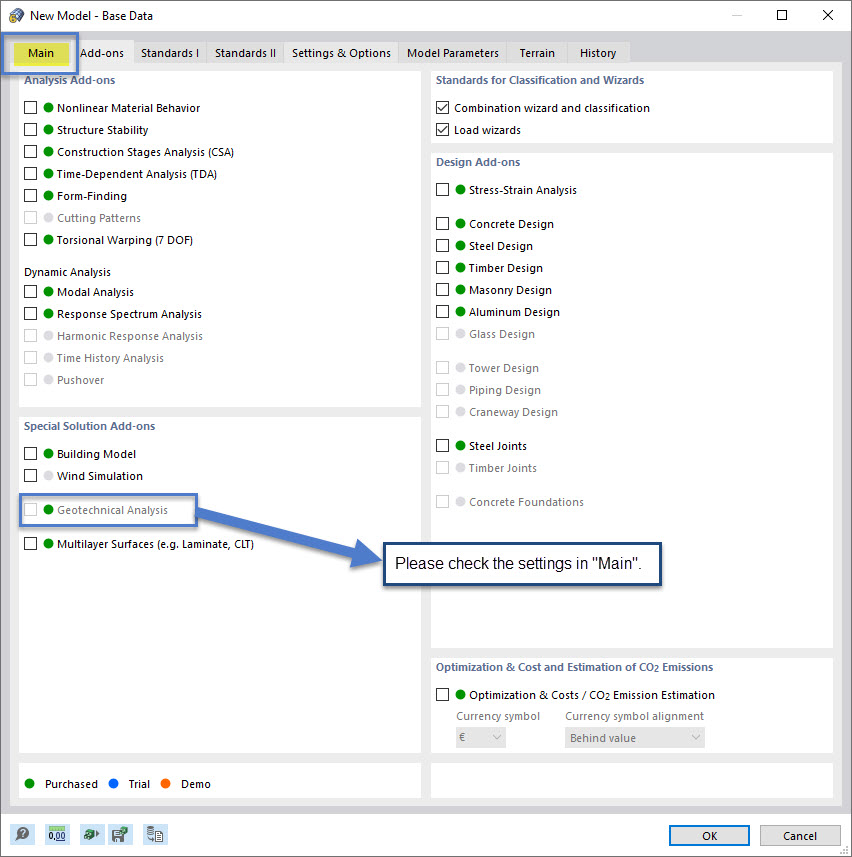 FAQ 005264 | 我有岩土工程分析模块的许可证，在我看来它是可用的。 但是，它不能被激活。 什么可以