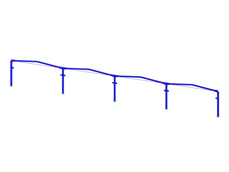 带桥式吊车的四开间工业厂房