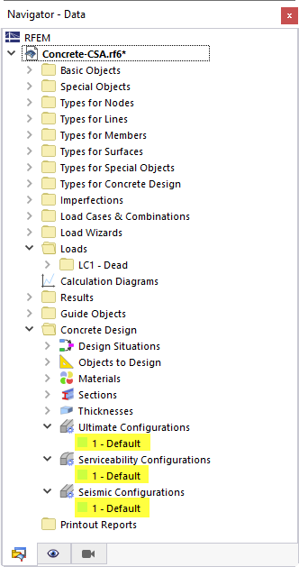 按照 CSA A23.3 进行混凝土设计的标准配置