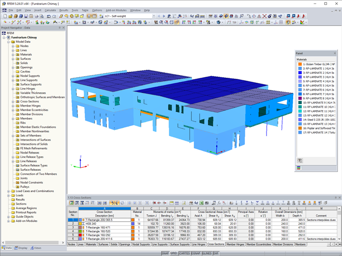 RFEM 中殡仪馆的三维模型（©D-Bois）