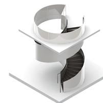 螺旋楼梯的 CAD 模型 (© Fletcher Priest Architects)