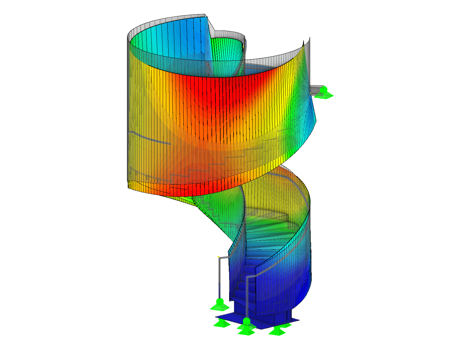 Piccadilly Circus Spiral Staircase，伦敦（©Matrix Consulting Engineers Ltd）