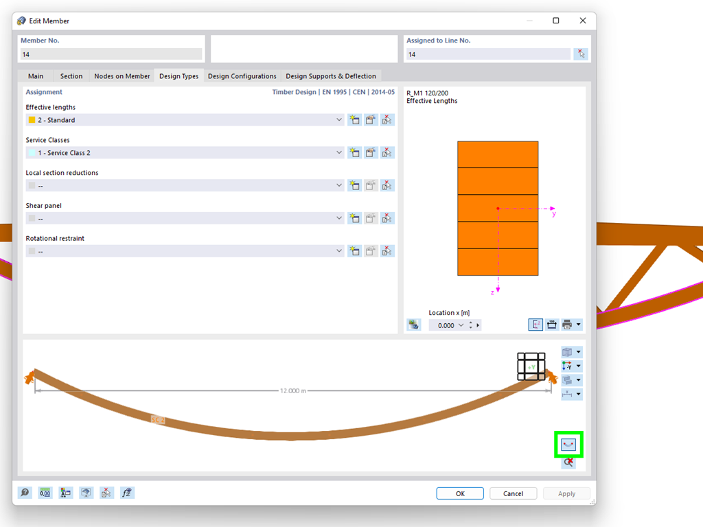 在杆件属性中显示梁的实际形状