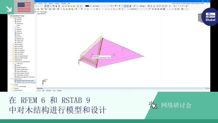 RFEM 6 and RSTAB 9 used for timber structure modeling webinar.