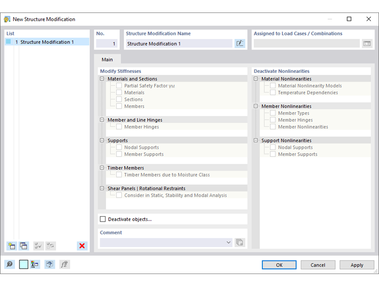 '新建结构调整'对话框