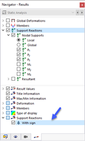使图形形式显示的支座反力标注正负号
