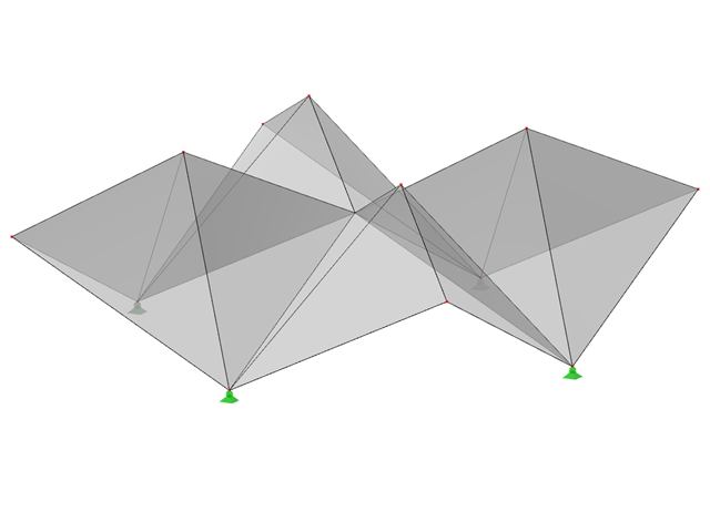 模型 ID 512 | 034-FPC010 | 棱柱形折叠结构系统。 矩形平面布置图中的交叉折叠面，屋脊向上折叠