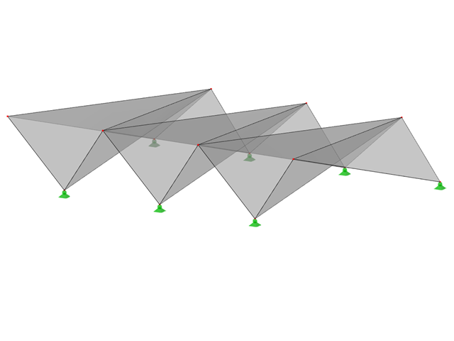 模型 ID 520 | 034-FPL100 | 棱柱形折叠结构系统 | 反向折叠面 | 屋脊到屋脊折叠