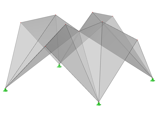 型号 ID 532 | 034-FPC013 | 棱柱形折叠结构系统 | 矩形平面图中的交叉折叠面，向上折叠的脊