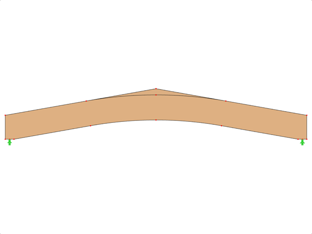 模型 ID 584 | GLB0511 | 层板胶合木梁 | 斜面弧形 | 恒定高度 | 对称 | 有松散屋脊楔形