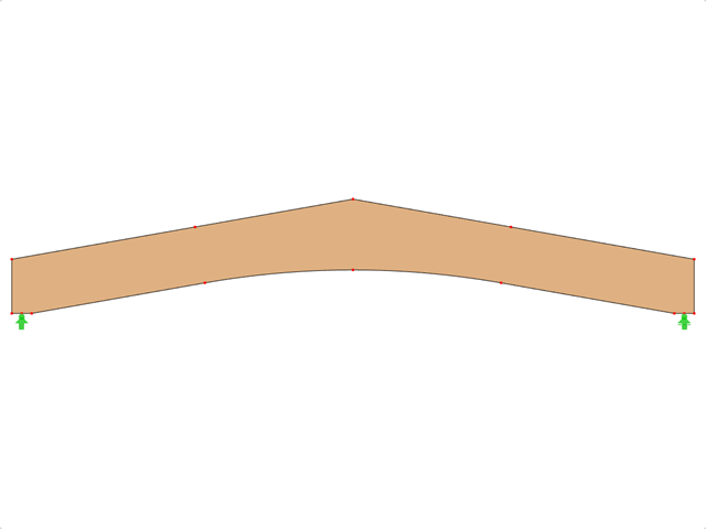 模型 ID 585 | GLB0501 | 层板胶合木梁 | 斜面弧形 | 恒定高度 | 对称 | 没有松散屋脊楔块