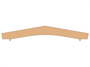 模型 ID 586 | GLB0502 | 层板胶合木梁 | 斜面弧形 | 恒定高度 | 对称 | 水平悬臂 | 没有松散屋脊楔块