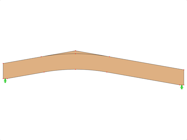 模型 ID 595 | GLB0516 | 层板胶合木梁 | 斜面弧形 | 恒定高度 | 不均匀 | 有松散屋脊楔形