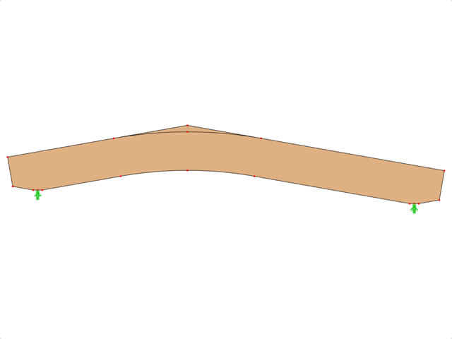 模型 ID 602 | GLB0519 | 层板胶合木梁 | 斜面弧形 | 恒定高度 | 不均匀 | 变截面悬臂梁 | 有松散屋脊楔形