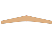 模型 ID 606 | GLB0603 | 层板胶合木梁 | 斜面弧形 | 可变高度 | 对称 | 平行悬臂梁 | 没有松散屋脊楔块