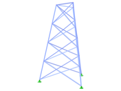 模型 ID 2334 | TST034-a | 格构式塔架 | 三角形平面 | X 对角线(不互连)