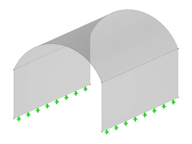 型号 ID 2988 | SHC020-雪地 | 墙上方筒形拱顶(半圆柱形) | 雪荷载