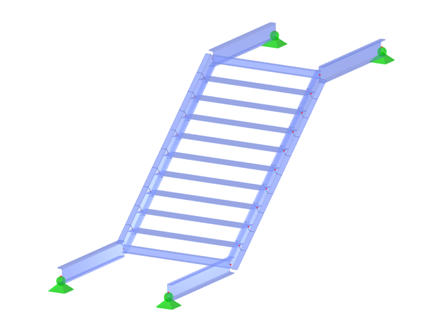 模型 ID 3073 | STS001-d | 楼梯 | 单程 | 直线型，上部和下部平台