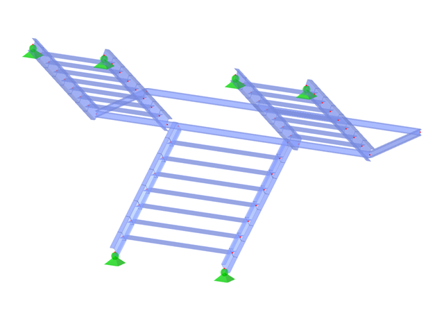 模型 ID 3086 | STS008 | 楼梯 | 双排架 | 半圈(U形，转向)