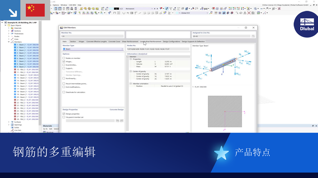 Technische Darstellung zur effizienten Bewehrungsbearbeitung in Baustrukturen speziell für Ingenieure.