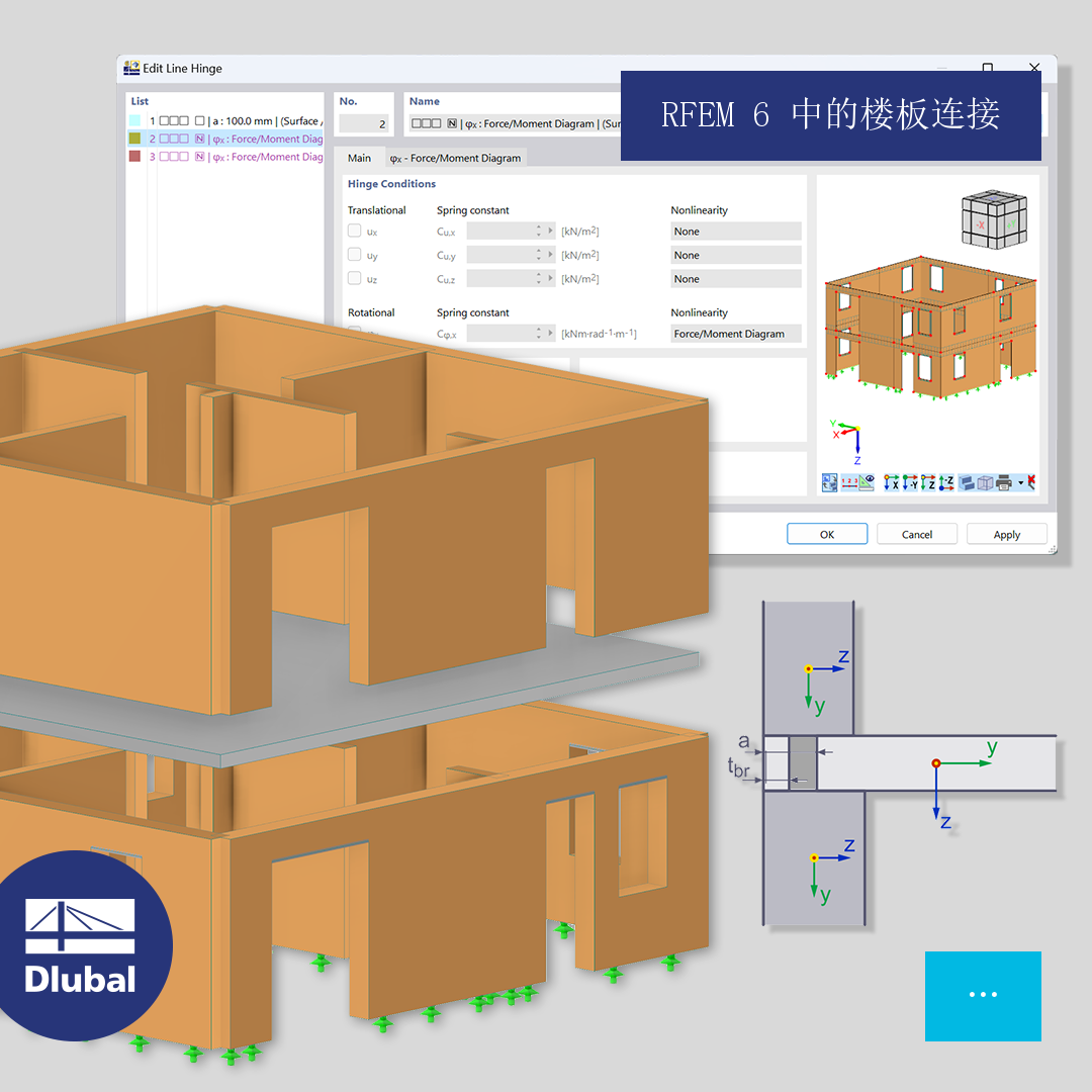RFEM 6 中的楼板连接