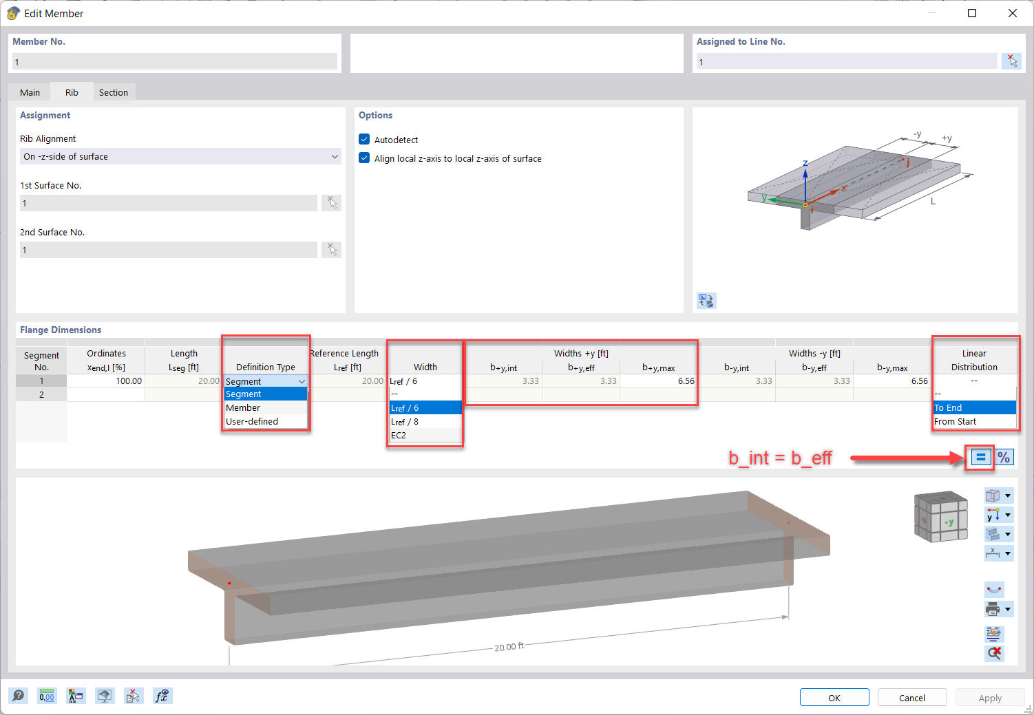 FAQ 005355 | 如何在 RFEM 6 中对肋单元进行建模？