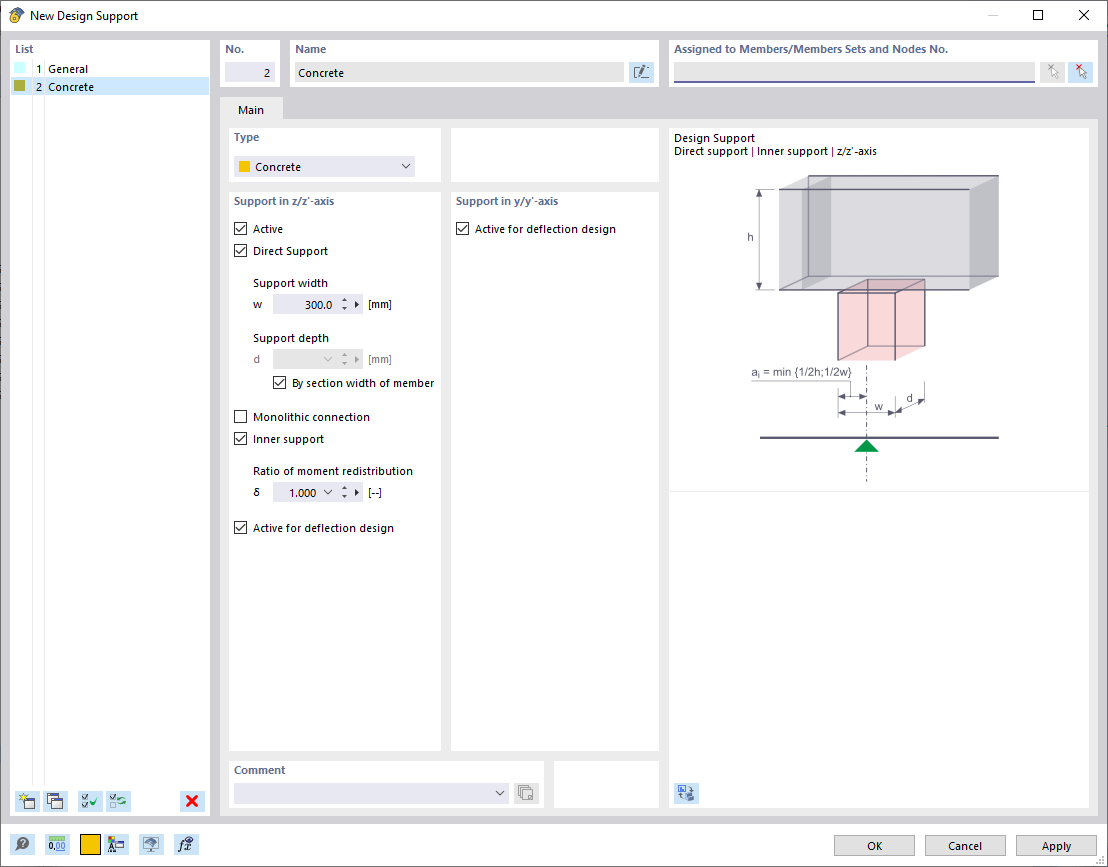“新建设计支座”对话框