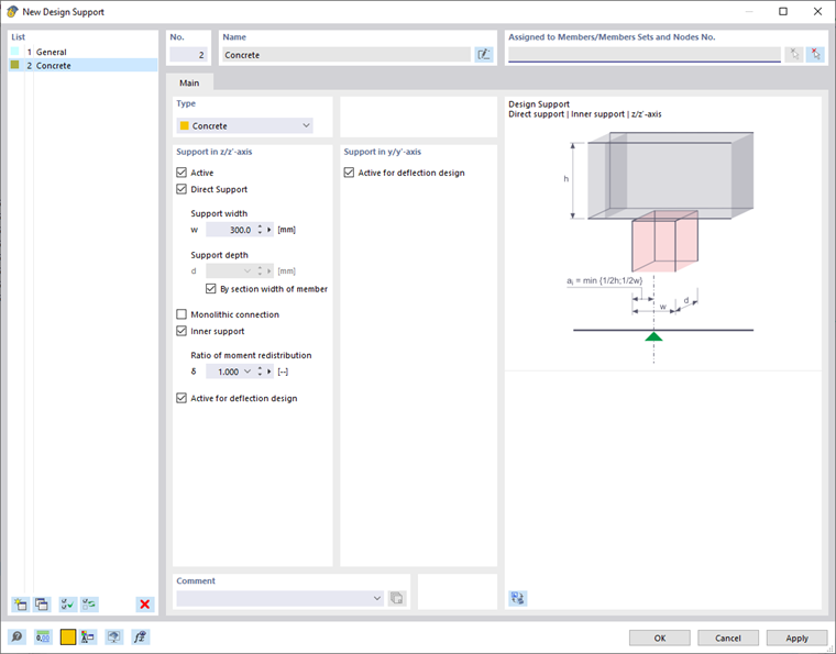“新建设计支座”对话框