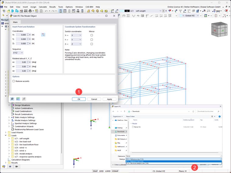 FAQ 005373 | 如何在 RFEM 6/RSTAB 9 中导出或导入 IFC 文件？