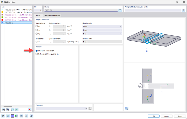 激活结构模型中的板墙连接。
