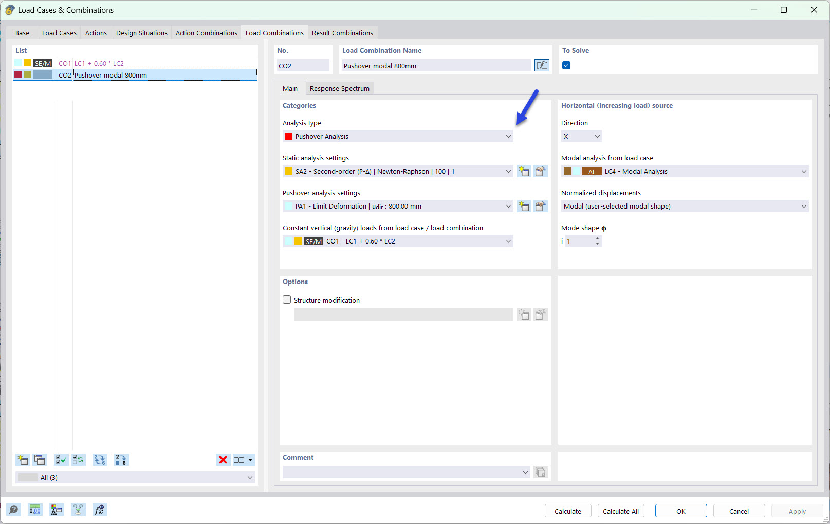 推覆分析荷载组合