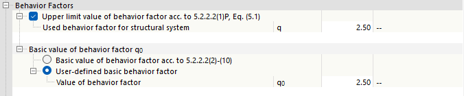 抗震配置 - 行为系数的基本值