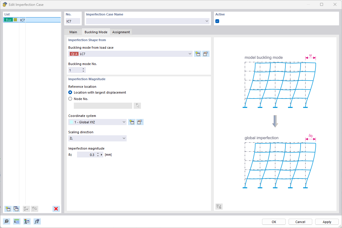 编辑屈曲形状Imperfection