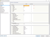 Benutzeroberfläche zur Anpassung von Einheiten und Dezimalstellen in einem Modellprojekt.