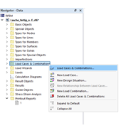 建筑设计中荷载工况和组合管理的对话框
