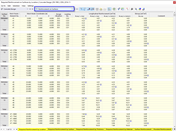 用于混凝土设计的“面上的配筋”结果表
