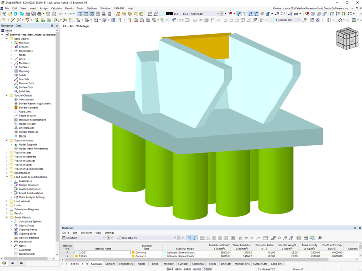 RFEM 模型 - 钢筋混凝土桥台 | © GRBV Ingenieure im Bauwesen GmbH &amp; Co. KG