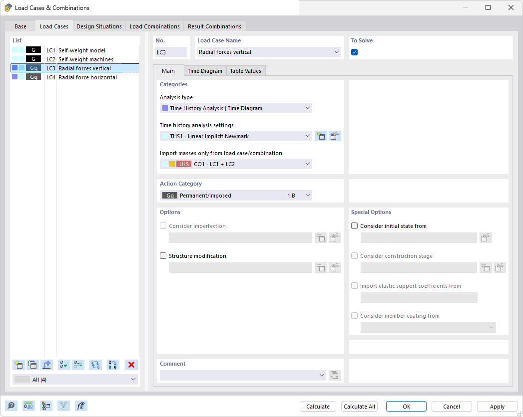 时程分析 load case
