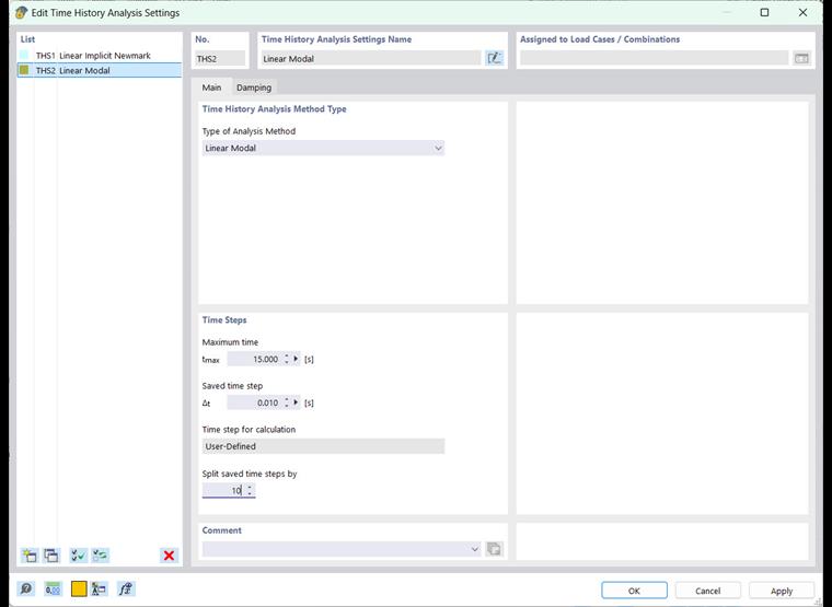 “新建时程分析设置”对话框