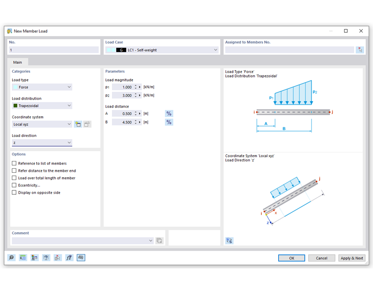'新建杆件荷载'对话框