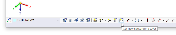 CAD 工具栏中的背景层按钮