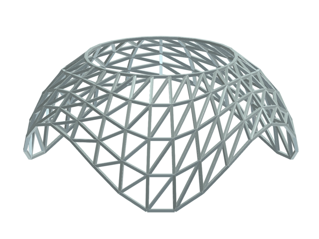 模型 004925 | Aluminum Round Grid Shell