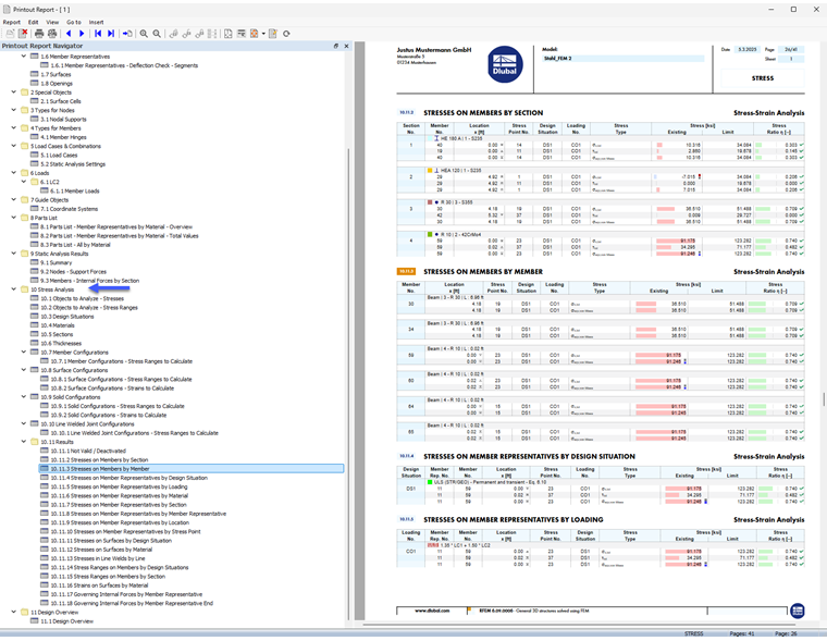应力-应变计算数据的计算书
