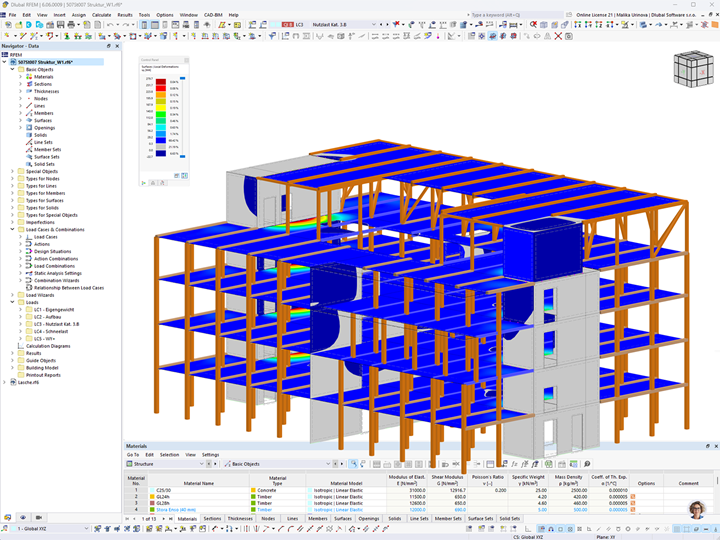 RFEM 实验室建筑模型(考虑变形) | ©Lignaconsult