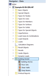 在数据导航器中的“建筑模型”类别