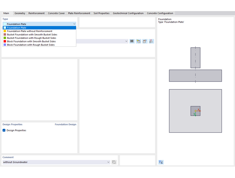 “基础”附加模块对话框中选择基础类型